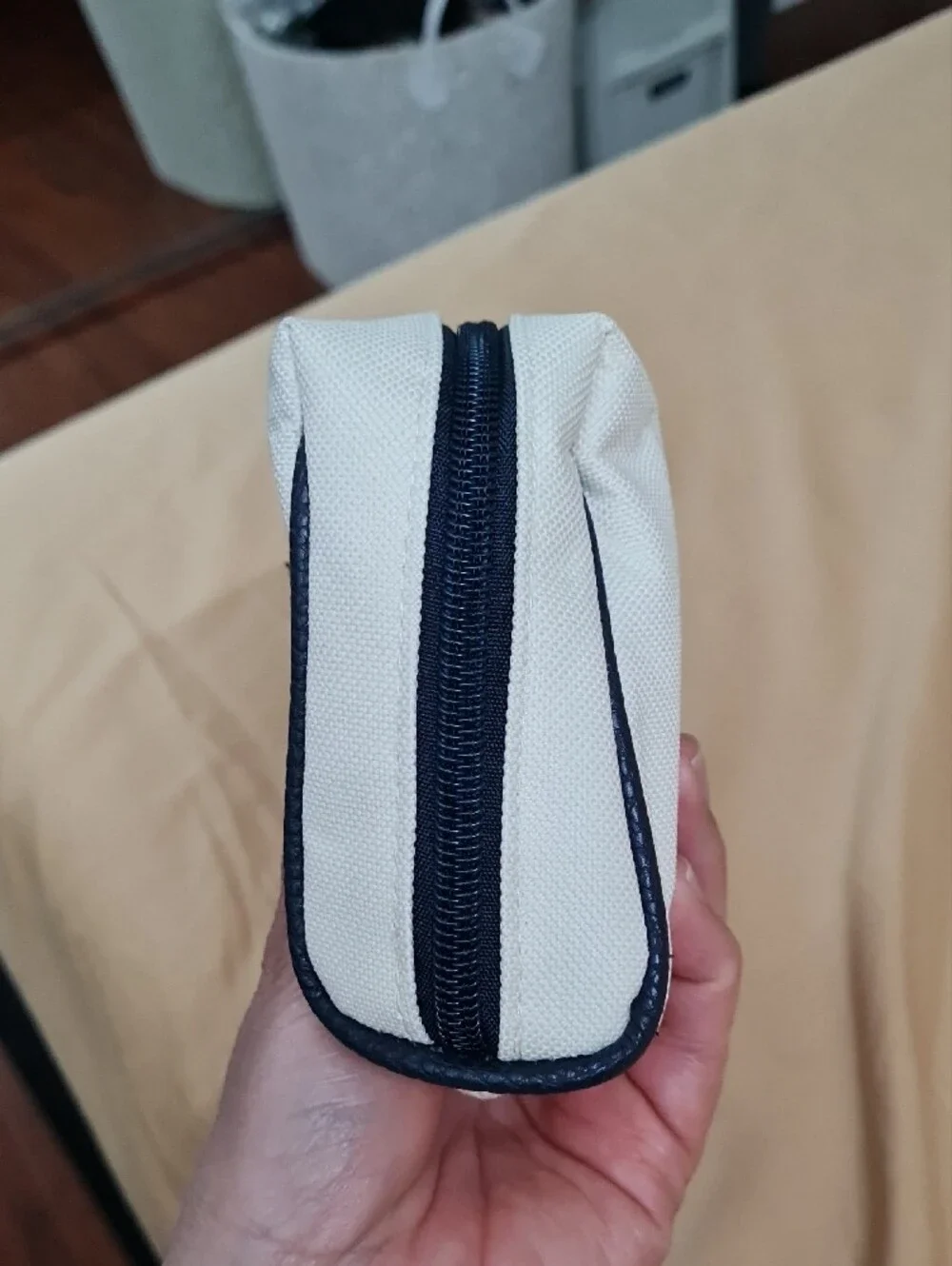 L'OCCITANE Cream and Black Canvas Toiletry Case